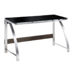Espresso finish and brushed chrome metal Tioga Collection Desk by homelegance 14