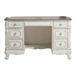 Antique white with gray rub-through and oak Cinderella Collection Desk by Homelegance 9
