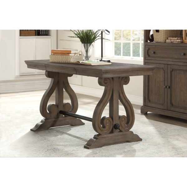 Distressed dark oak Toulon Collection Writing Desk by homelegance 4