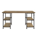 Rustic poplar finish and Rustic black metal Factory Collection Writing Desk by homelegance Home Office Desks Mobilia Cleopatra 13 Rustic poplar finish and Rustic black metal Factory Collection Writing Desk by homelegance 13