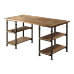 Rustic poplar finish and Rustic black metal Factory Collection Writing Desk by homelegance Home Office Desks Mobilia Cleopatra 14 Rustic poplar finish and Rustic black metal Factory Collection Writing Desk by homelegance 14