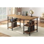 Rustic poplar finish and Rustic black metal Factory Collection Writing Desk by homelegance Home Office Desks Mobilia Cleopatra 17 Rustic poplar finish and Rustic black metal Factory Collection Writing Desk by homelegance 17