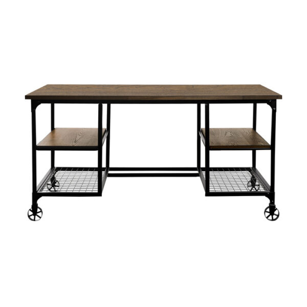 Weathered natural finish and rustic black metal finish Millwood Collection Writing Desk by homelegance 8