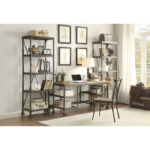 Weathered natural finish and rustic black metal finish Millwood Collection Writing Desk by homelegance Home Office Desks Mobilia Cleopatra 16 Weathered natural finish and rustic black metal finish Millwood Collection Writing Desk by homelegance 16