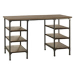 Weathered natural finish and rustic black metal finish Millwood Collection Counter height Writing Desk by homelegance Home Office Desks Mobilia Cleopatra 14 Weathered natural finish and rustic black metal finish Millwood Collection Counter height Writing Desk by homelegance 14