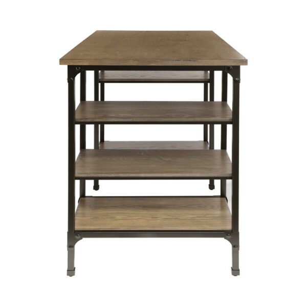 Weathered natural finish and rustic black metal finish Millwood Collection Counter height Writing Desk by homelegance 11