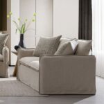 Beige Linen Upendo Loveseat W/2 Pillows LV03081 By ACME Luxury Loveseats Mobilia Cleopatra 7 Beige Linen Upendo Loveseat W/2 Pillows LV03081 By ACME 7