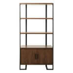Walnut finish and rustic black metal finish Sedley Collection Bookshelf By homelegnace Storage Furniture Mobilia Cleopatra 13 Walnut finish and rustic black metal finish Sedley Collection Bookshelf By homelegnace 13