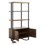 Walnut finish and rustic black metal finish Sedley Collection Bookshelf By homelegnace Storage Furniture Mobilia Cleopatra 15 Walnut finish and rustic black metal finish Sedley Collection Bookshelf By homelegnace 15