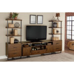 Walnut finish and rustic black metal finish Sedley Collection Bookcase By homelegnace 10