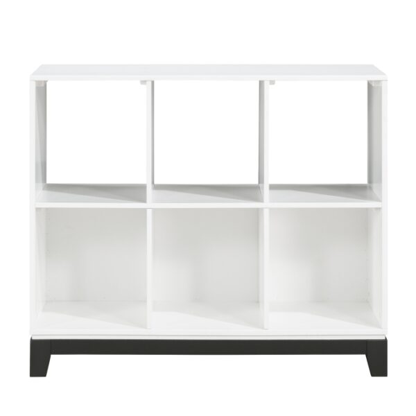 2-tone finish (white and metallic gray) Garretson Collection Bookcase By homelegnace 7