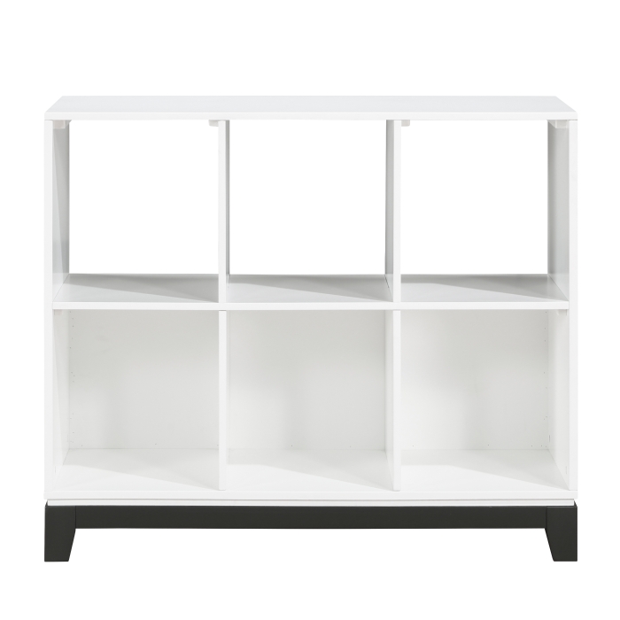 2-tone finish (white and metallic gray) Garretson Collection Bookcase By homelegnace