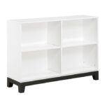 2-tone finish (White and Metallic gray) 4 Shelves Garretson Collection Bookcase By homelegnace Storage Furniture Mobilia Cleopatra 17 2-tone finish (White and Metallic gray) 4 Shelves Garretson Collection Bookcase By homelegnace 17