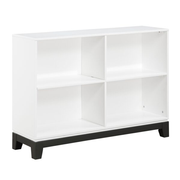 2-tone finish (White and Metallic gray) 4 Shelves Garretson Collection Bookcase By homelegnace 12