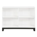 2-tone finish (White and Metallic gray) 4 Shelves Garretson Collection Bookcase By homelegnace Storage Furniture Mobilia Cleopatra 13 2-tone finish (White and Metallic gray) 4 Shelves Garretson Collection Bookcase By homelegnace 13