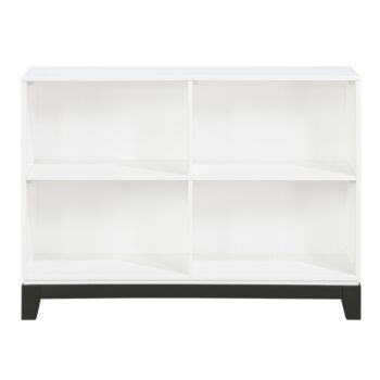 2-tone finish (White and Metallic gray) 4 Shelves Garretson Collection Bookcase By homelegnace