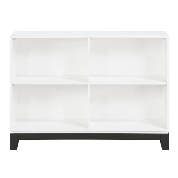 2-tone finish (White and Metallic gray) 4 Shelves Garretson Collection Bookcase By homelegnace 8