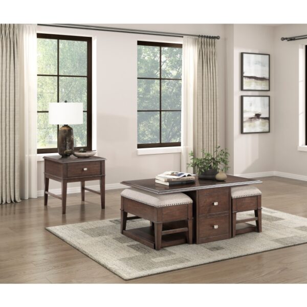 Brown Claremore collection End table By homelegance 13