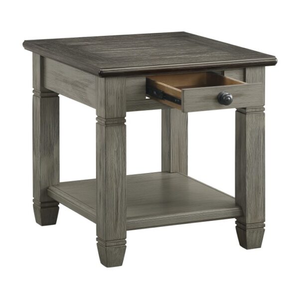 Coffee and antique gray Granby Collection End table By homelegance 10