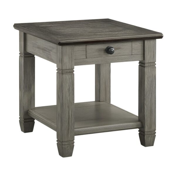 Coffee and antique gray Granby Collection End table By homelegance 9