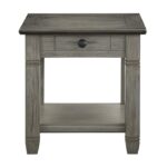 Coffee and antique gray Granby Collection End table By homelegance End Tables Mobilia Cleopatra 13 Coffee and antique gray Granby Collection End table By homelegance 13