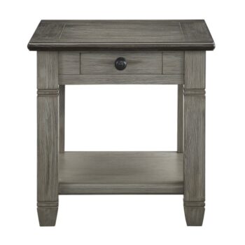Coffee and antique gray Granby Collection End table By homelegance