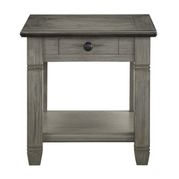 Coffee and antique gray Granby Collection End table By homelegance 8