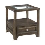 Charcoal brown Auburn Collection Glass top End table With Drawer By homelegance End Tables Mobilia Cleopatra 14 Charcoal brown Auburn Collection Glass top End table With Drawer By homelegance 14