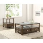 Charcoal brown Auburn Collection Glass top End table With Drawer By homelegance End Tables Mobilia Cleopatra 16 Charcoal brown Auburn Collection Glass top End table With Drawer By homelegance 16
