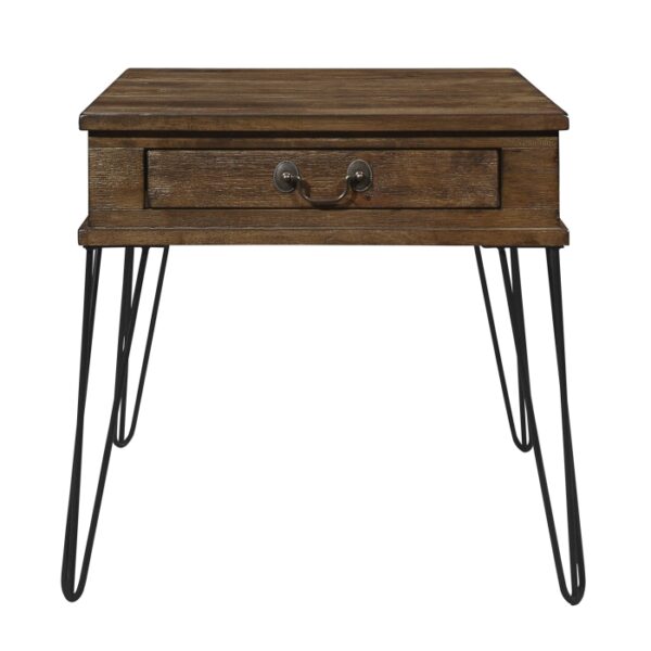 Rustic oak and black Shaffner Collection End table By homelegance 7