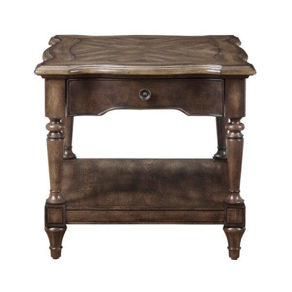 Brown Oak Heath Court Collection End table By homelegance 8