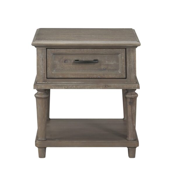 Driftwood light brown Cardano Collection End table By homelegance 6