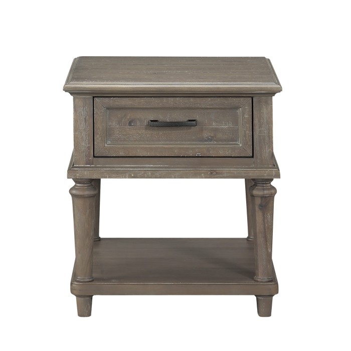 Driftwood light brown Cardano Collection End table By homelegance