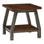 2-tone finish: Rustic brown and gunmetal Holverson Collection End table By homelegance 9