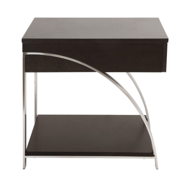 Espresso finish and brushed chrome metal finish Tioga Collection End table By homelegance 10