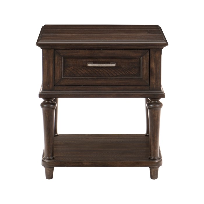 Driftwood charcoal Cardano Collection End table By homelegance