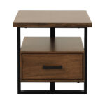 Walnut finish and rustic black metal Sedley Collection End table By homelegance End Tables Mobilia Cleopatra 13 Walnut finish and rustic black metal Sedley Collection End table By homelegance 13