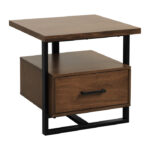 Walnut finish and rustic black metal Sedley Collection End table By homelegance End Tables Mobilia Cleopatra 14 Walnut finish and rustic black metal Sedley Collection End table By homelegance 14