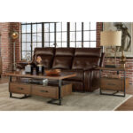 Walnut finish and rustic black metal Sedley Collection End table By homelegance End Tables Mobilia Cleopatra 16 Walnut finish and rustic black metal Sedley Collection End table By homelegance 16