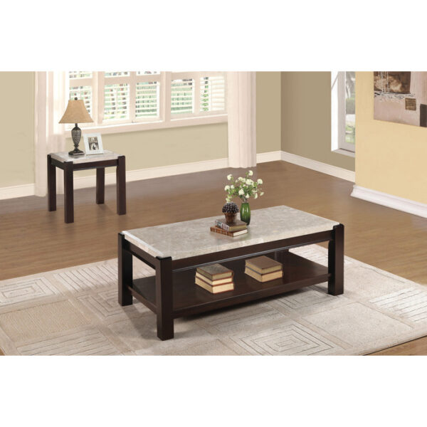 Marble top Festus Collection End table By homelegance 6
