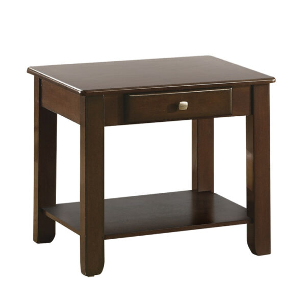 Dark Cherry Ballwin Collection Chair side table with drawer By homelegance 7