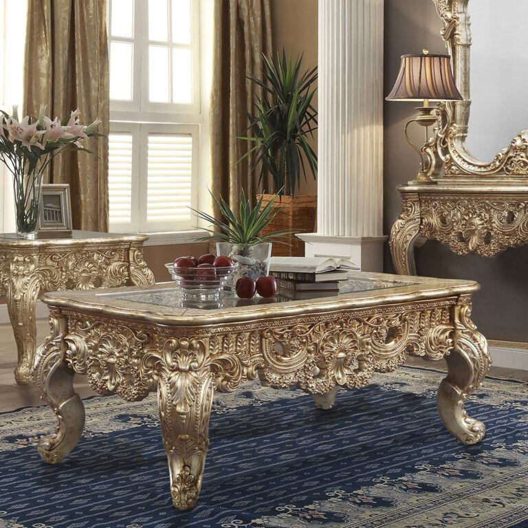 Metallic Gold & Silver Coffee Table HD-998G By Homey Design