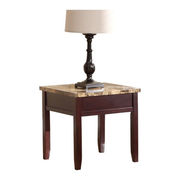 Dark Cherry Orton Collection End table with drawer By homelegance 5