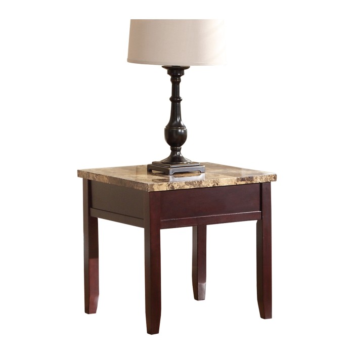 Dark Cherry Orton Collection End table with drawer By homelegance 5