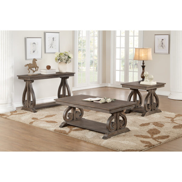 Distressed dark oak Toulon Collection End table with drawer By homelegance 4