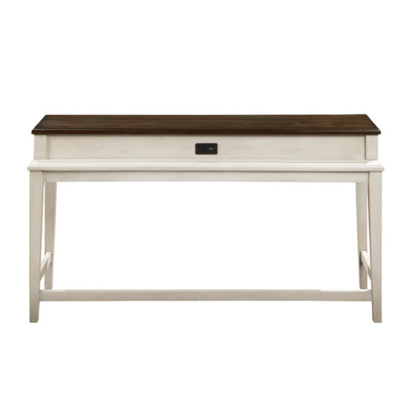 Brown and antique white Enfield Collection 4 PC Console+3 Stools Set By Homelegance 14