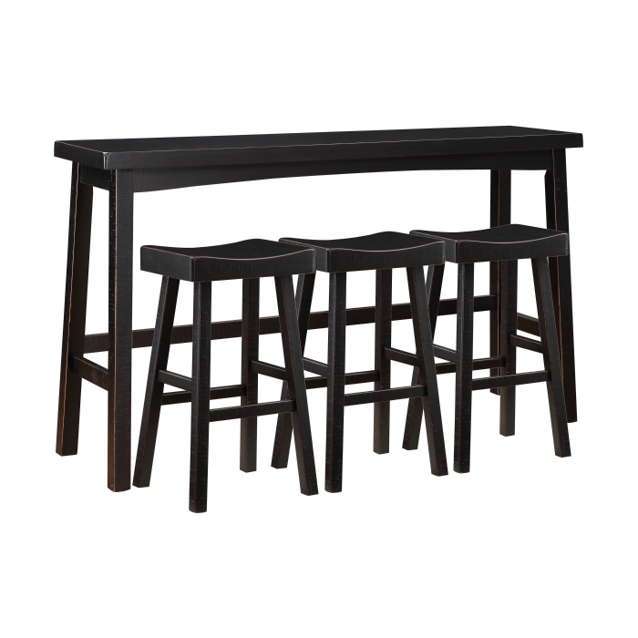 Black finish 4-Piece Pack Pub Height Set Caspian Collection By Homelegance
