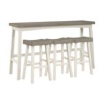 2-Tone finish (White and Coffee) 4-Piece Counter Height Set Caspian Collection By Homelegance Counter Mobilia Cleopatra 14 2-Tone finish (White and Coffee) 4-Piece Counter Height Set Caspian Collection By Homelegance 14