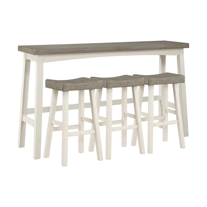 2-Tone finish (White and Coffee) 4-Piece Pack Pub Height Set Caspian Collection By Homelegance