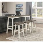 2-Tone finish (White and Coffee) 4-Piece Counter Height Set Caspian Collection By Homelegance Counter Mobilia Cleopatra 16 2-Tone finish (White and Coffee) 4-Piece Counter Height Set Caspian Collection By Homelegance 16
